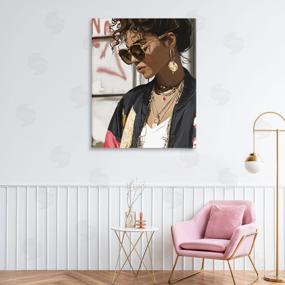 Franklyn Gregory Woman in Sunglasses With Jewelry Stretched Canvas on Wall