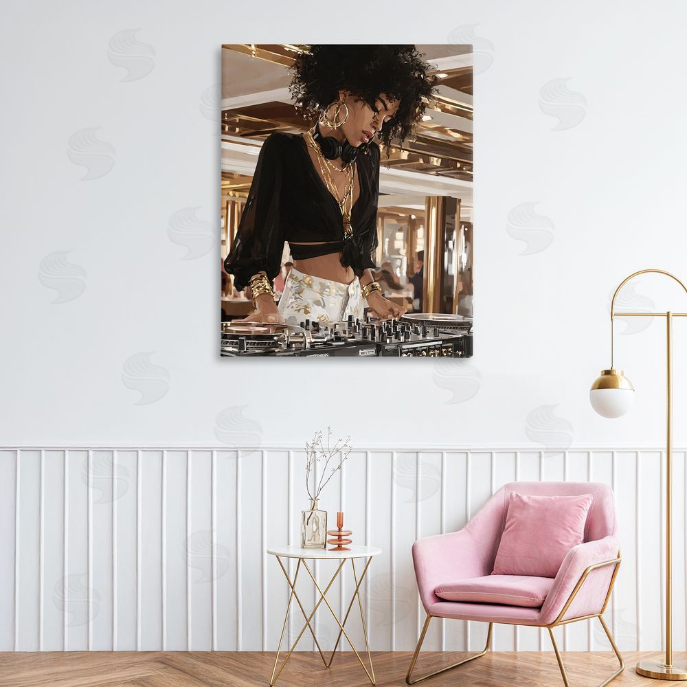 Franklyn Gregory Woman Of Music Live DJ Stretched Canvas on Wall