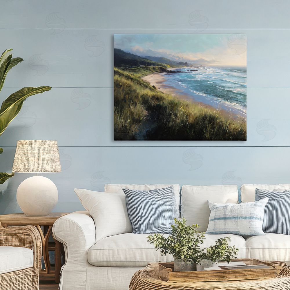 Franklyn Gregory Nature's Coast in Morning Light Stretched Canvas Wall Art in Room