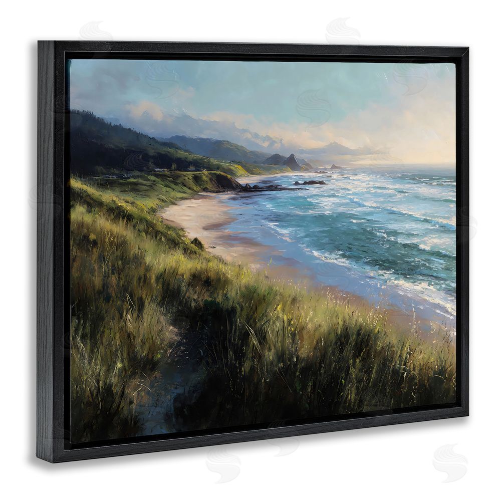 Franklyn Gregory Nature's Coast in Morning Light Black Floating Framed Canvas Wall Art