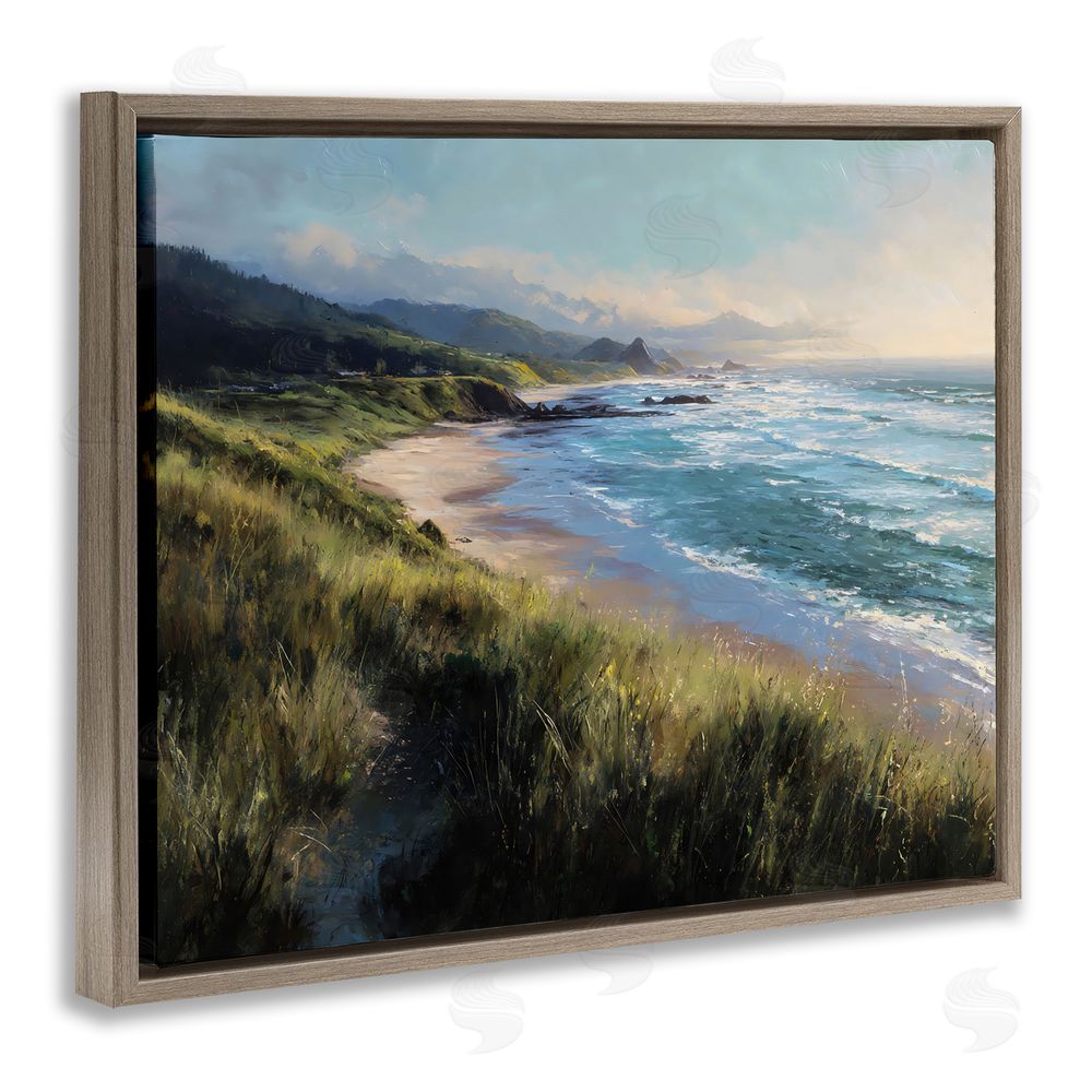 Franklyn Gregory Nature's Coast in Morning Light Brown Floating Framed Canvas Wall Art