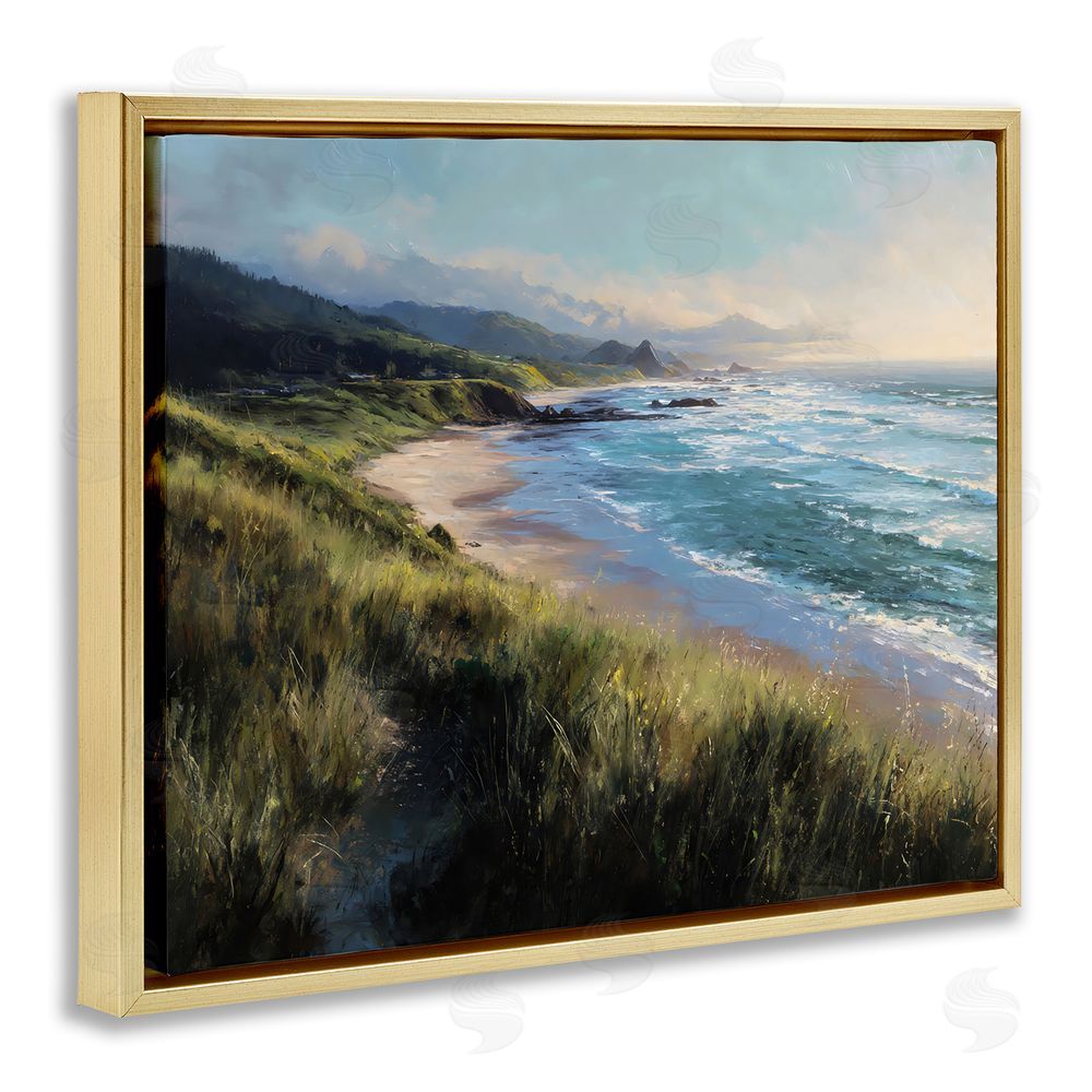 Franklyn Gregory Nature's Coast in Morning Light Gold Floating Framed Canvas Wall Art