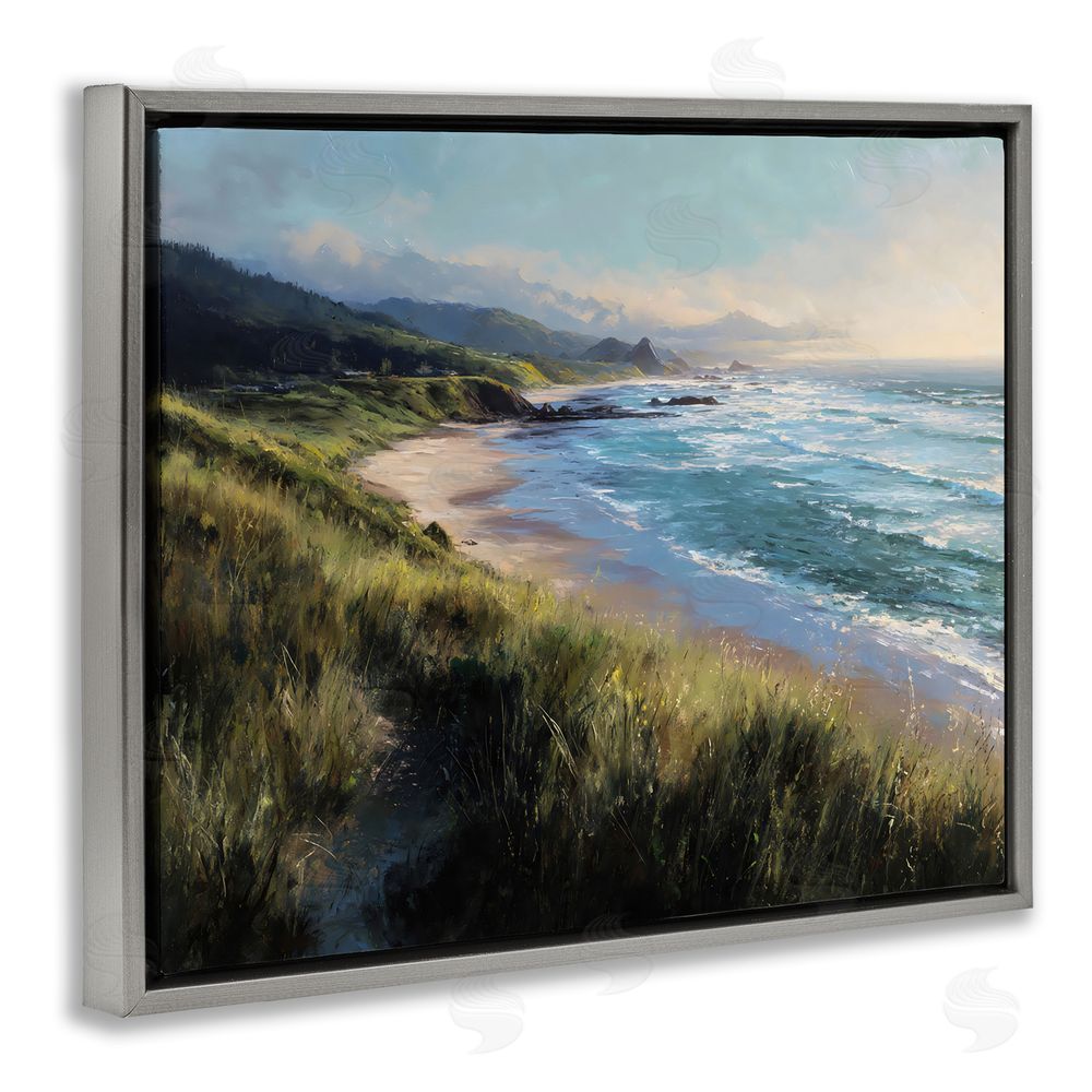 Franklyn Gregory Nature's Coast in Morning Light Gray Floating Framed Canvas Wall Art
