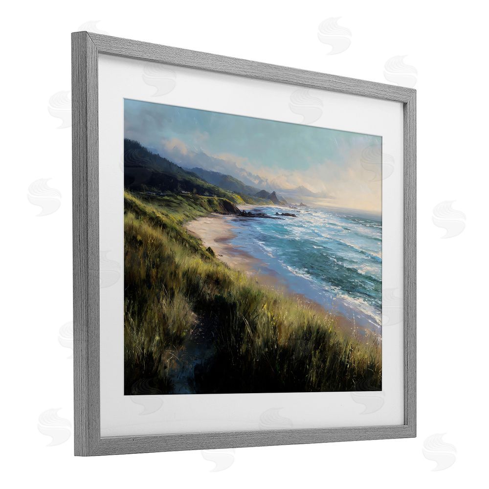 Franklyn Gregory Nature's Coast in Morning Light Gray Framed Print Under Glass Wall Art