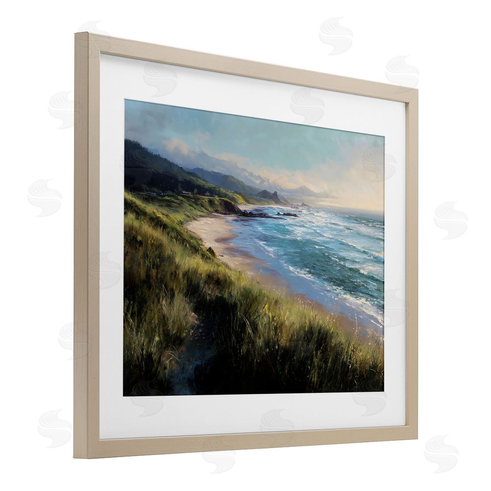 Franklyn Gregory Nature's Coast in Morning Light Brown Framed Print Under Glass Wall Art
