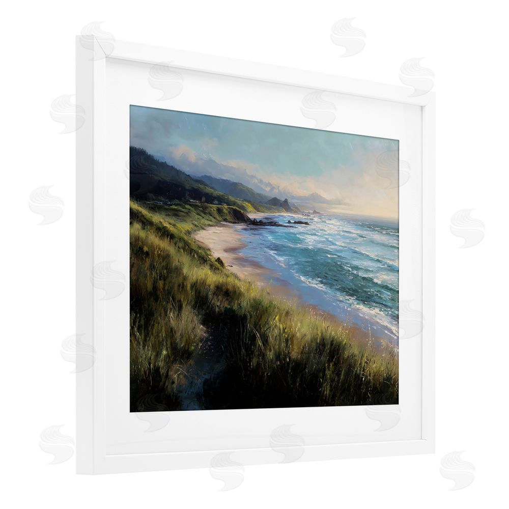 Franklyn Gregory Nature's Coast in Morning Light White Framed Print Under Glass Wall Art