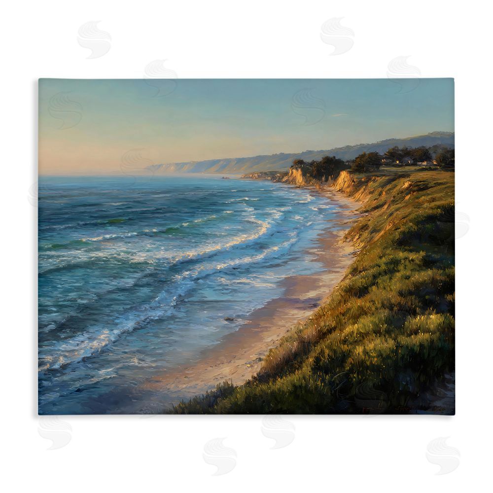 Franklyn Gregory Rounded Coastline View Stretched Canvas Wall Art