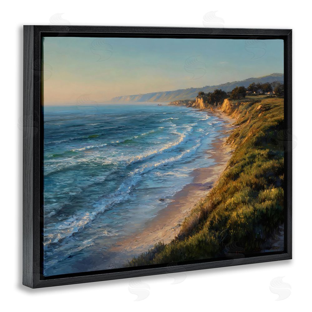 Franklyn Gregory Rounded Coastline View Black Floating Framed Canvas Wall Art