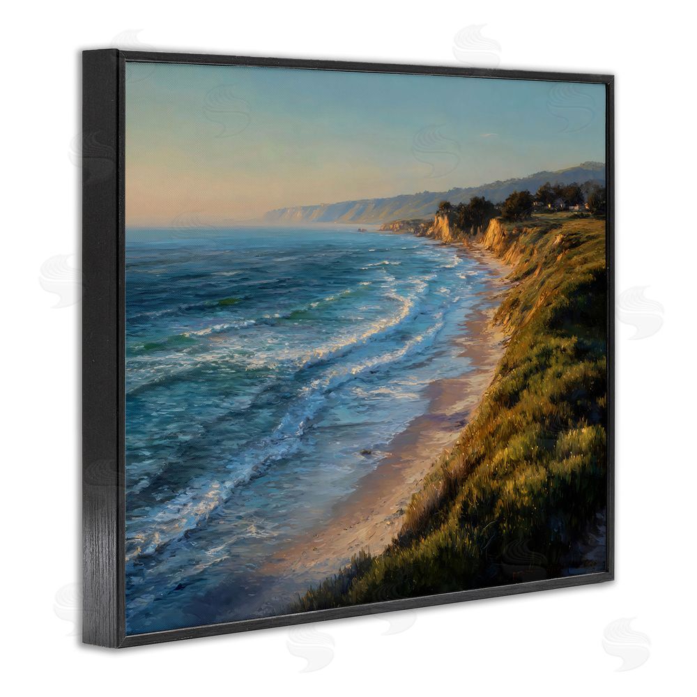 Franklyn Gregory Rounded Coastline View Black Framed Giclee Wall Art