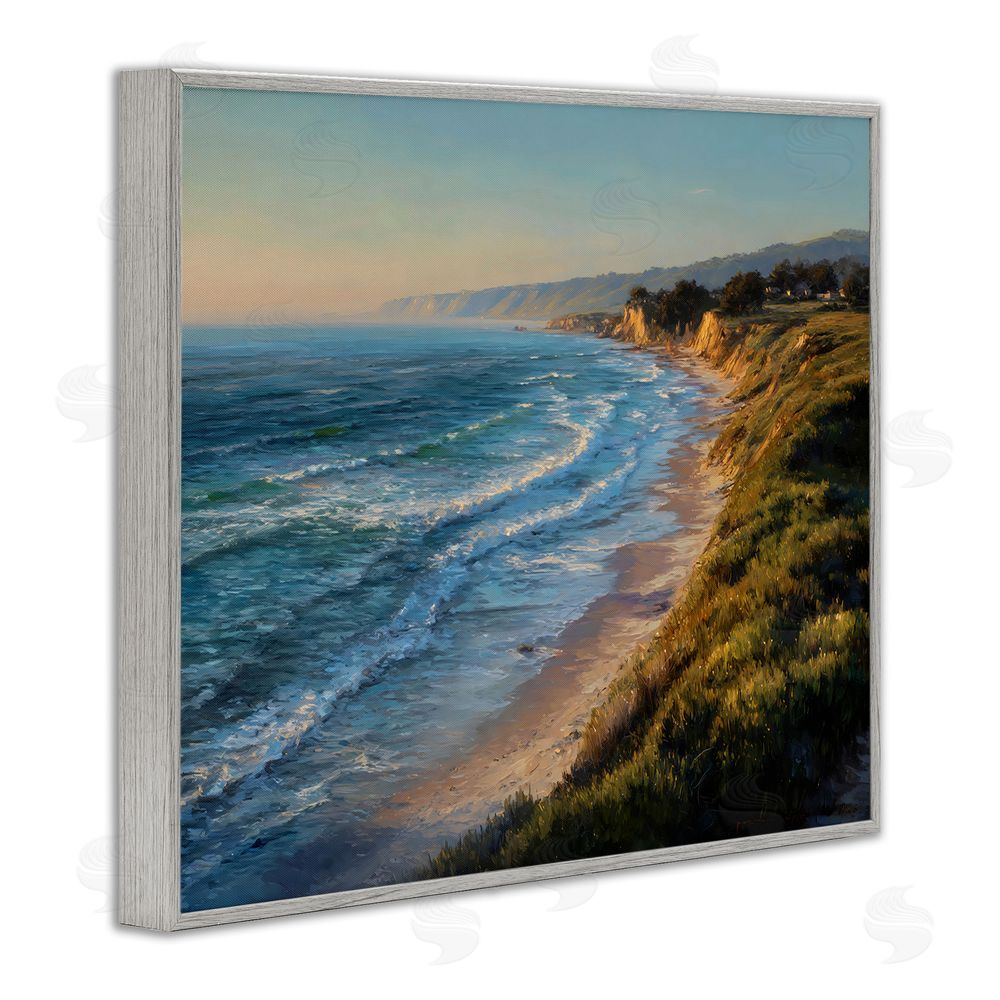 Franklyn Gregory Rounded Coastline View Gray Framed Giclee Wall Art