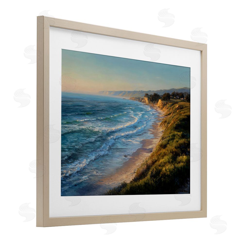 Franklyn Gregory Rounded Coastline View Brown Framed Print Under Glass Wall Art