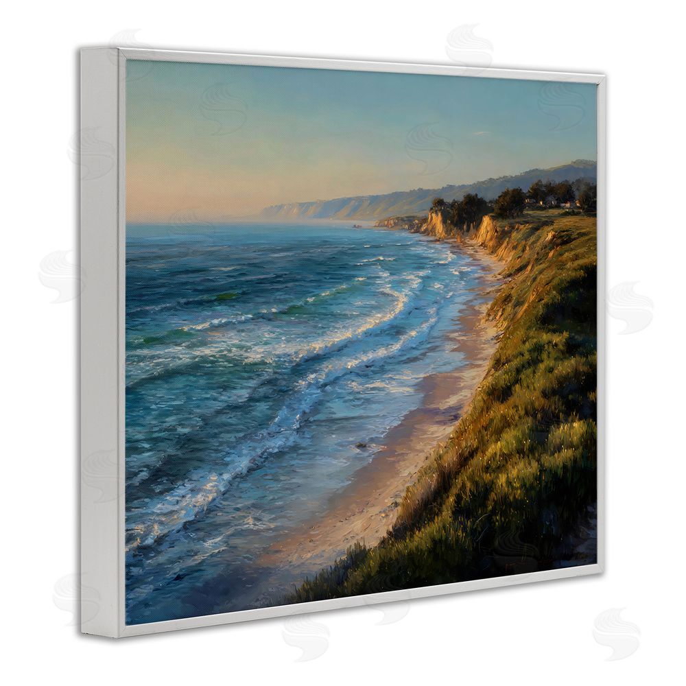 Franklyn Gregory Rounded Coastline View White Framed Giclee Wall Art