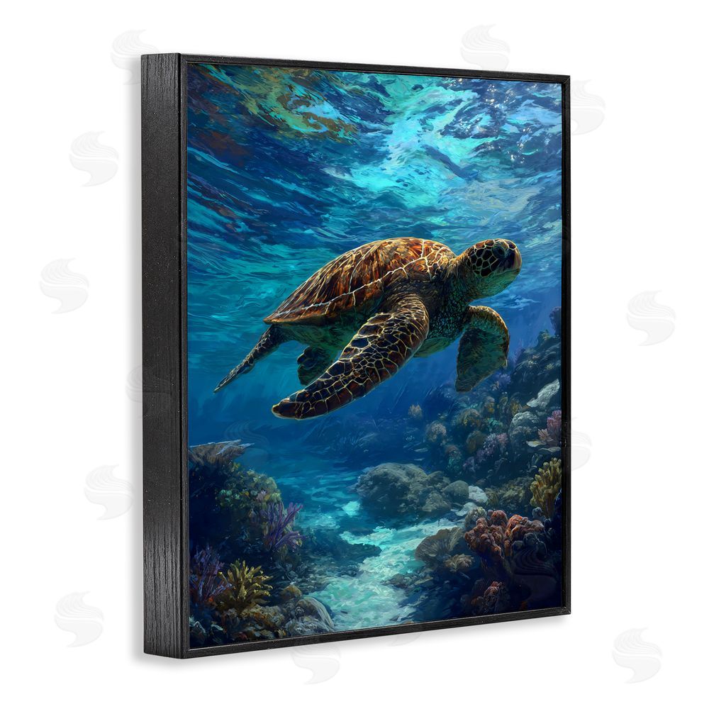 Franklyn Gregory Oceanic Adventurer Tortoise Black Framed Giclee Wall Art