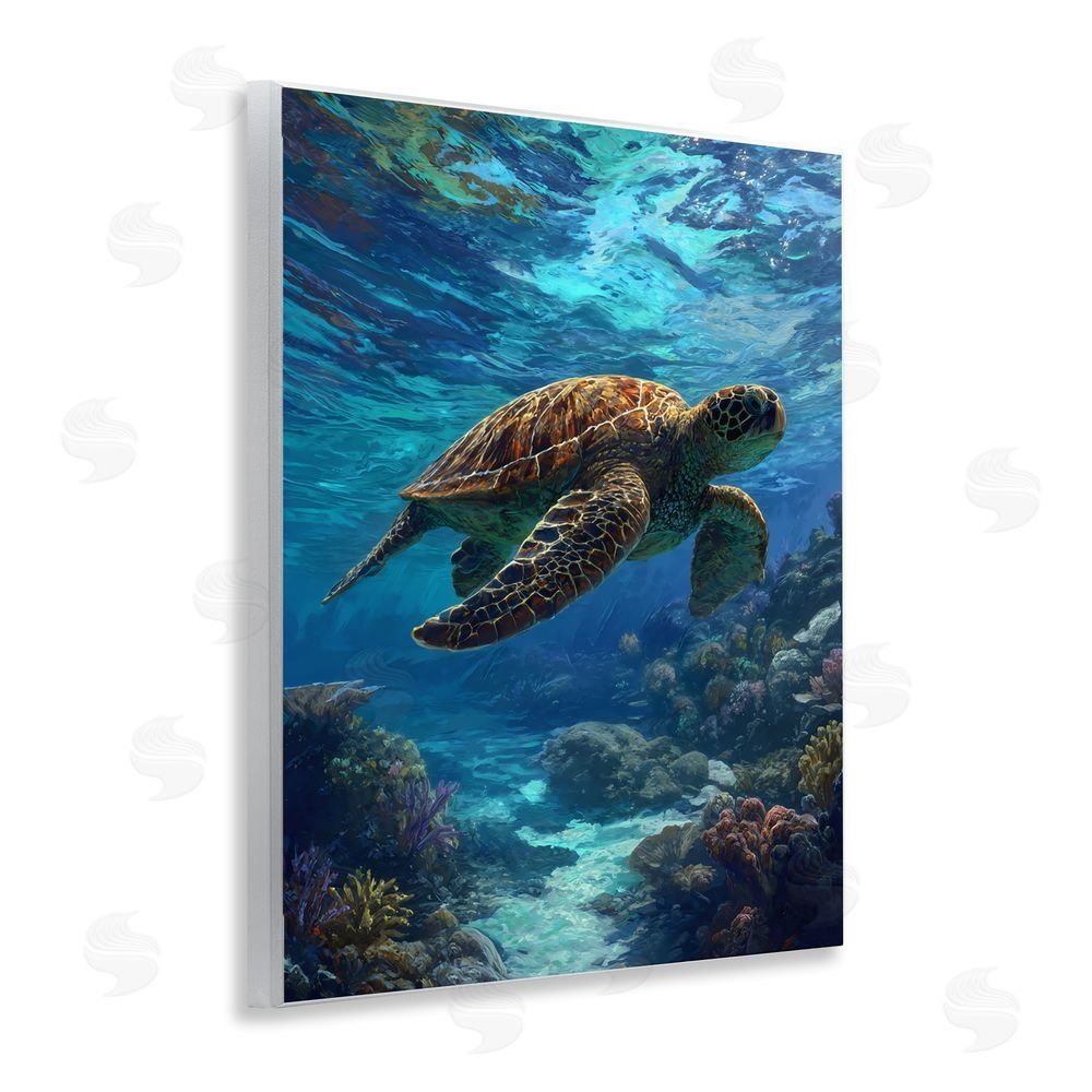 Franklyn Gregory Oceanic Adventurer Tortoise Wall Plaque Home Decor Art Print