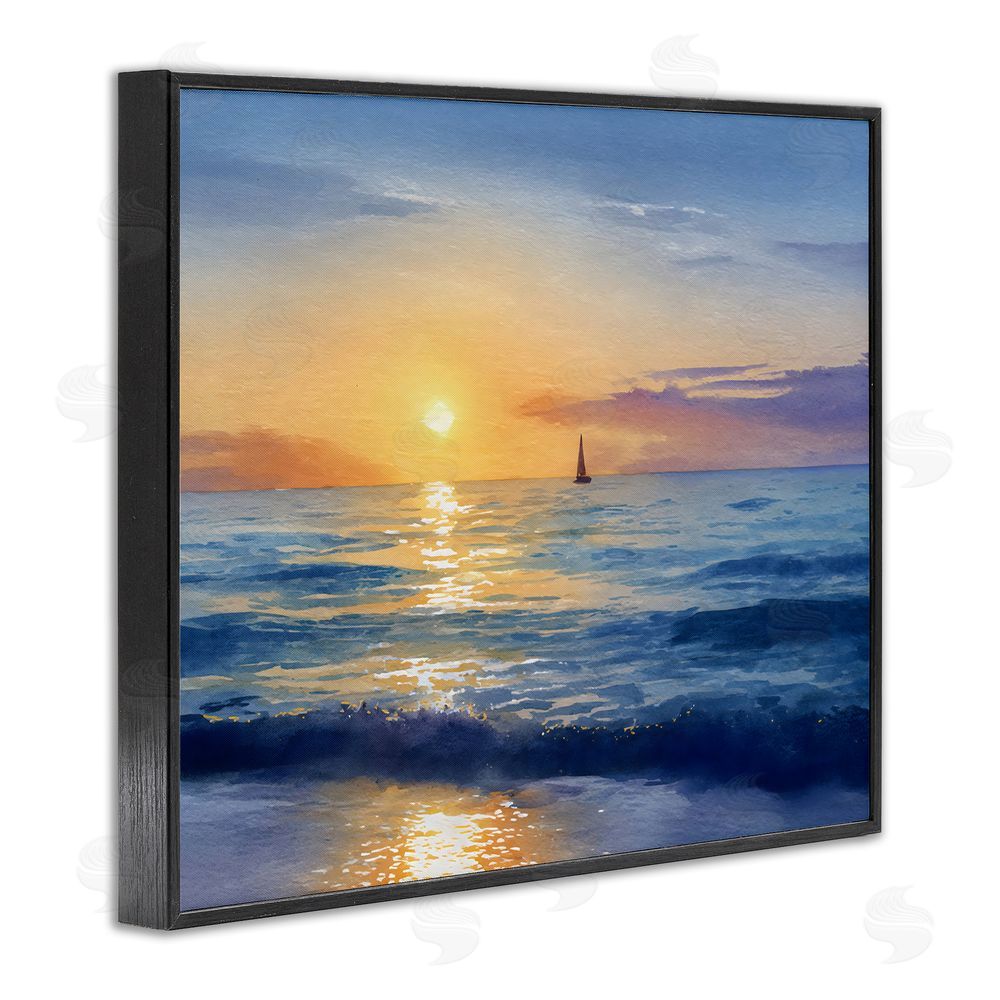 Franklyn Gregory Sails To The Sun At Sea Black Framed Giclee Wall Art Print