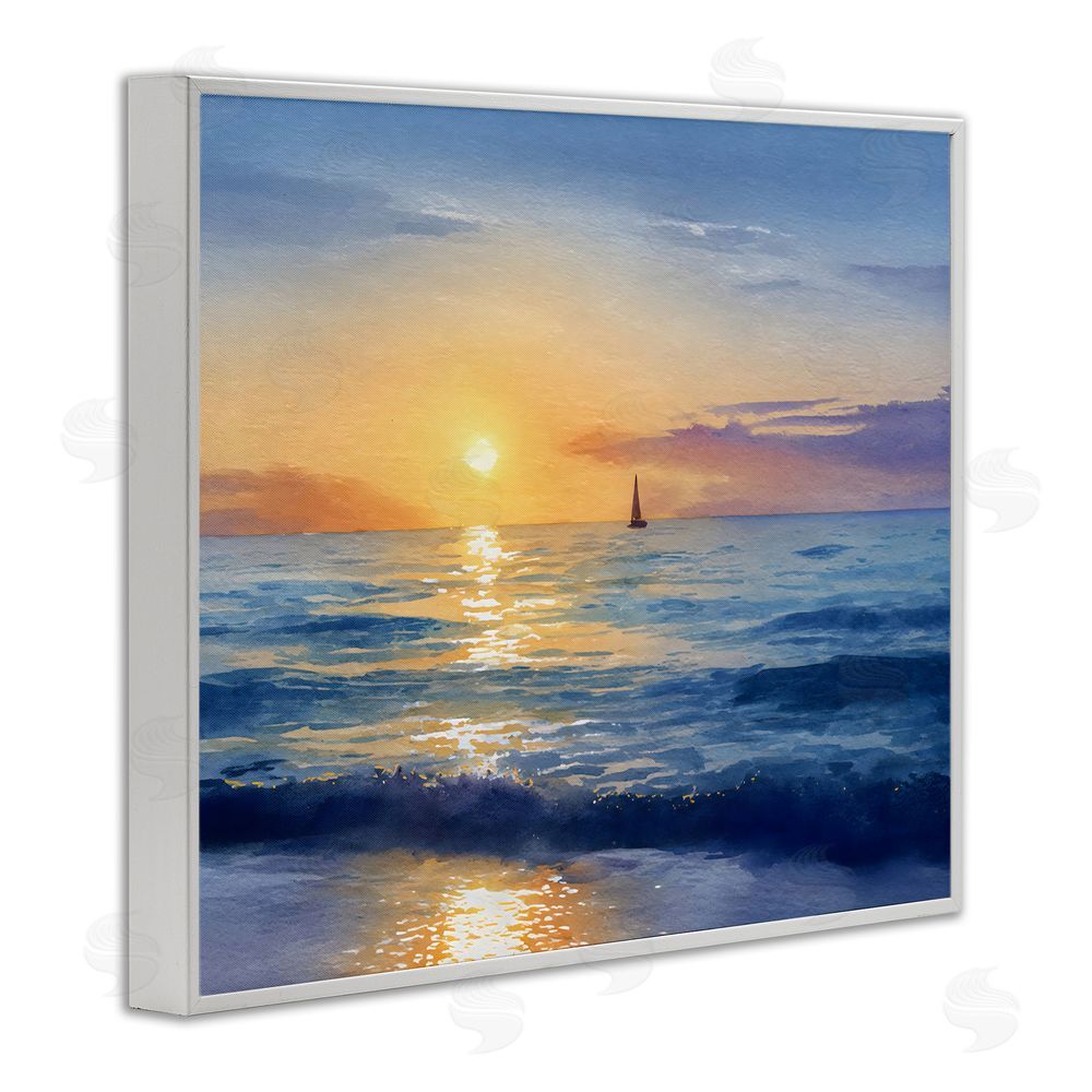 Franklyn Gregory Sails To The Sun At Sea White Framed Giclee Wall Art Print