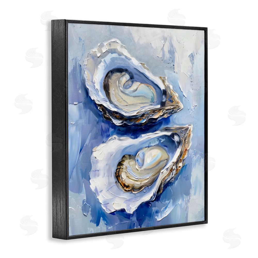 Creative Studio Oysters On The Half Shell Black Framed Giclee Wall Art