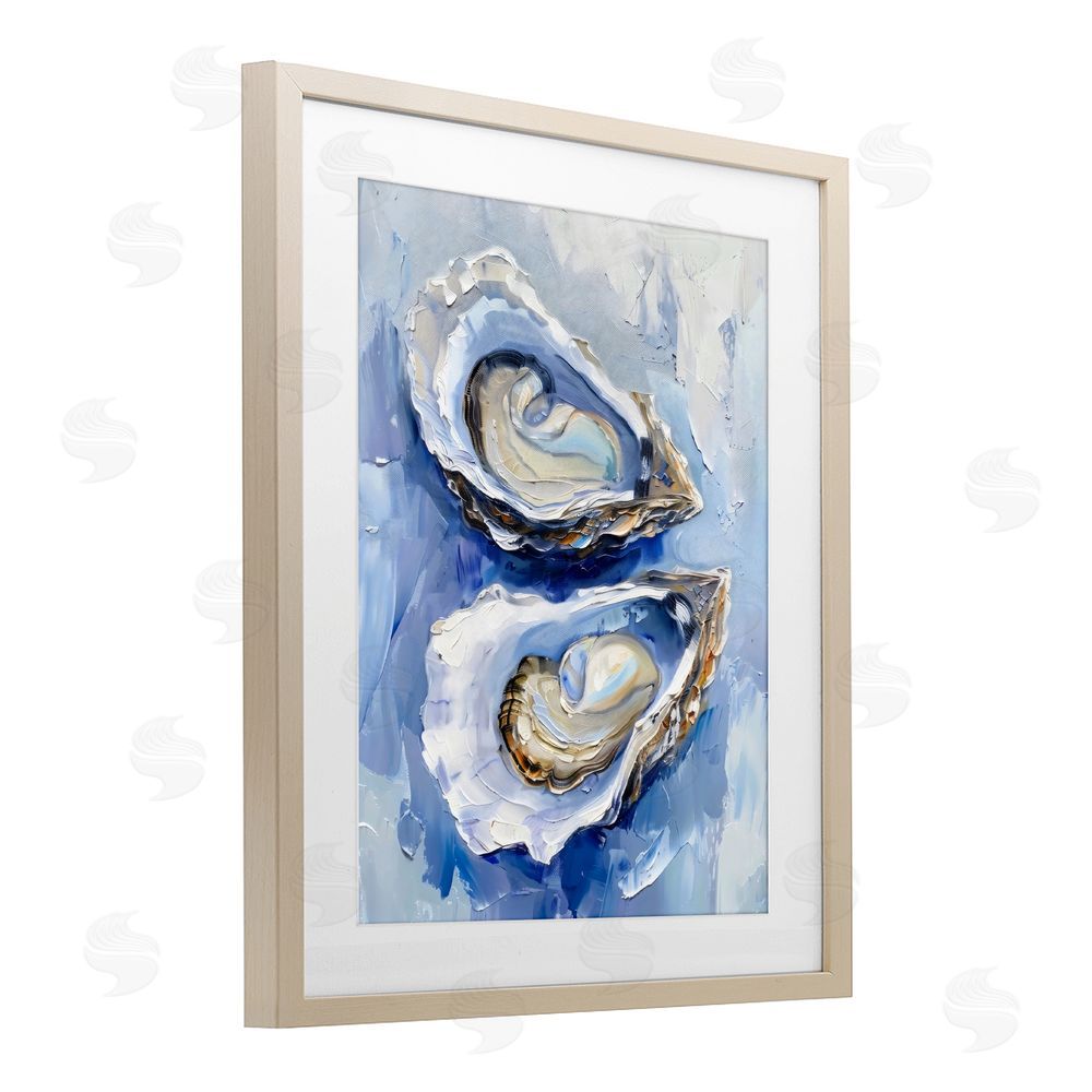 Creative Studio Oysters On The Half Shell Brown Framed Print Under Glass Wall Art