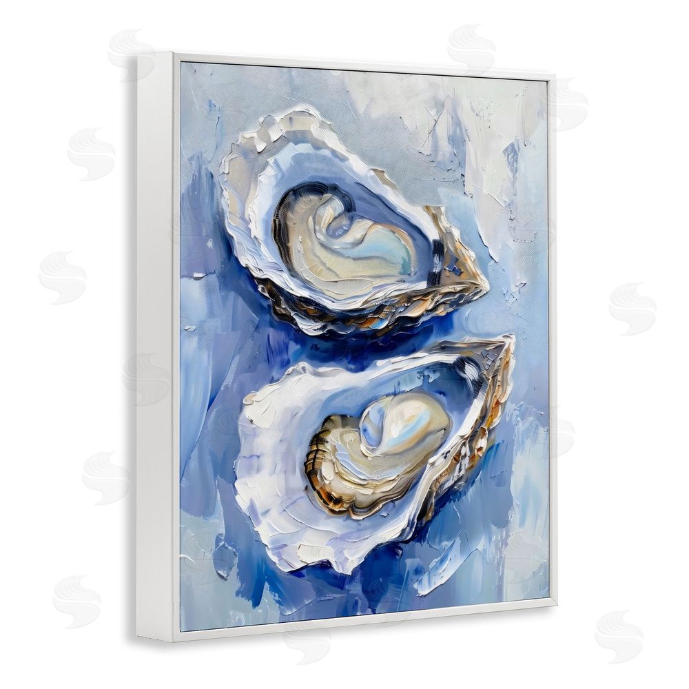 Creative Studio Oysters On The Half Shell White Framed Giclee Wall Art