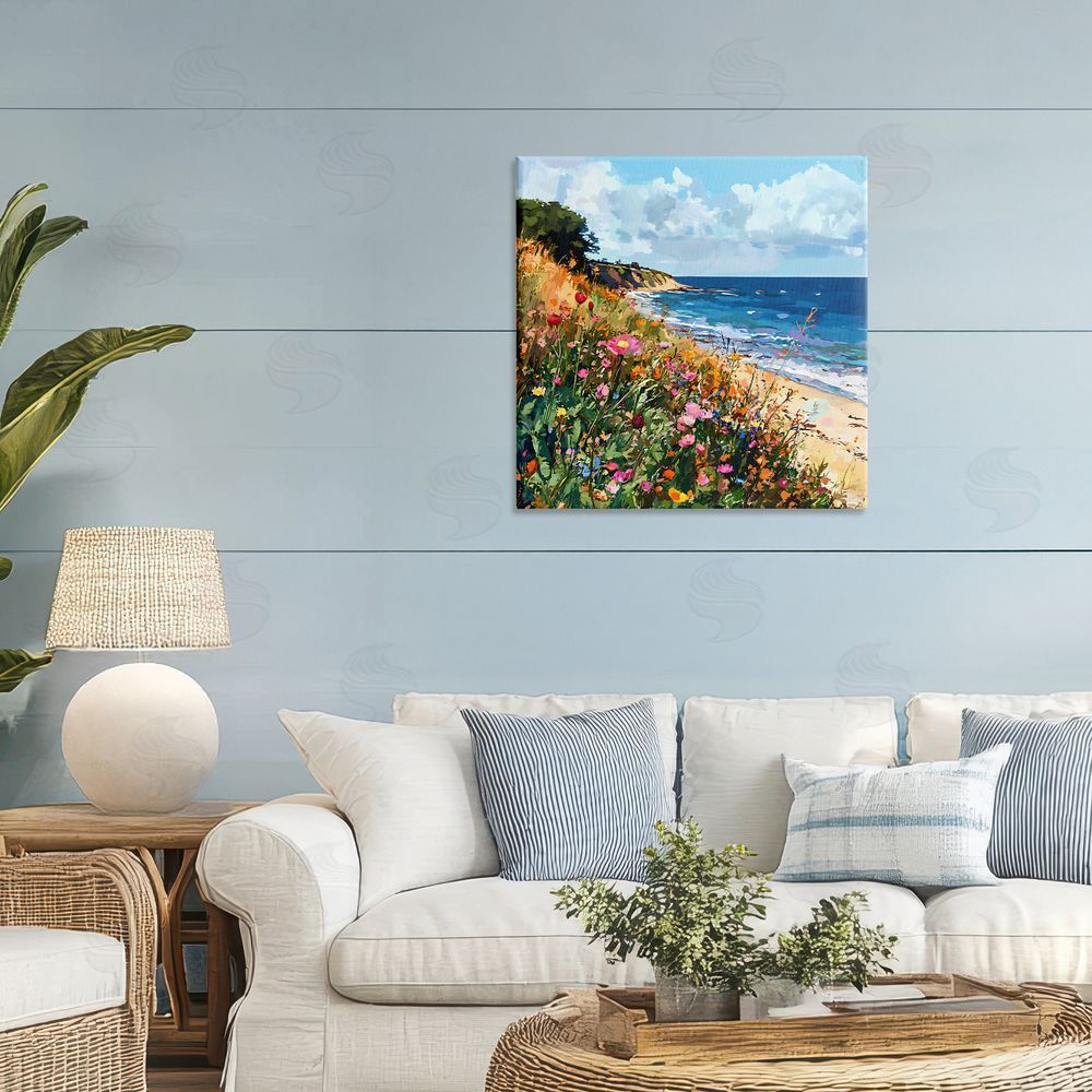 Creative Studio Enchanted Oceanside Meadow Stretched Canvas Wall Art in Room