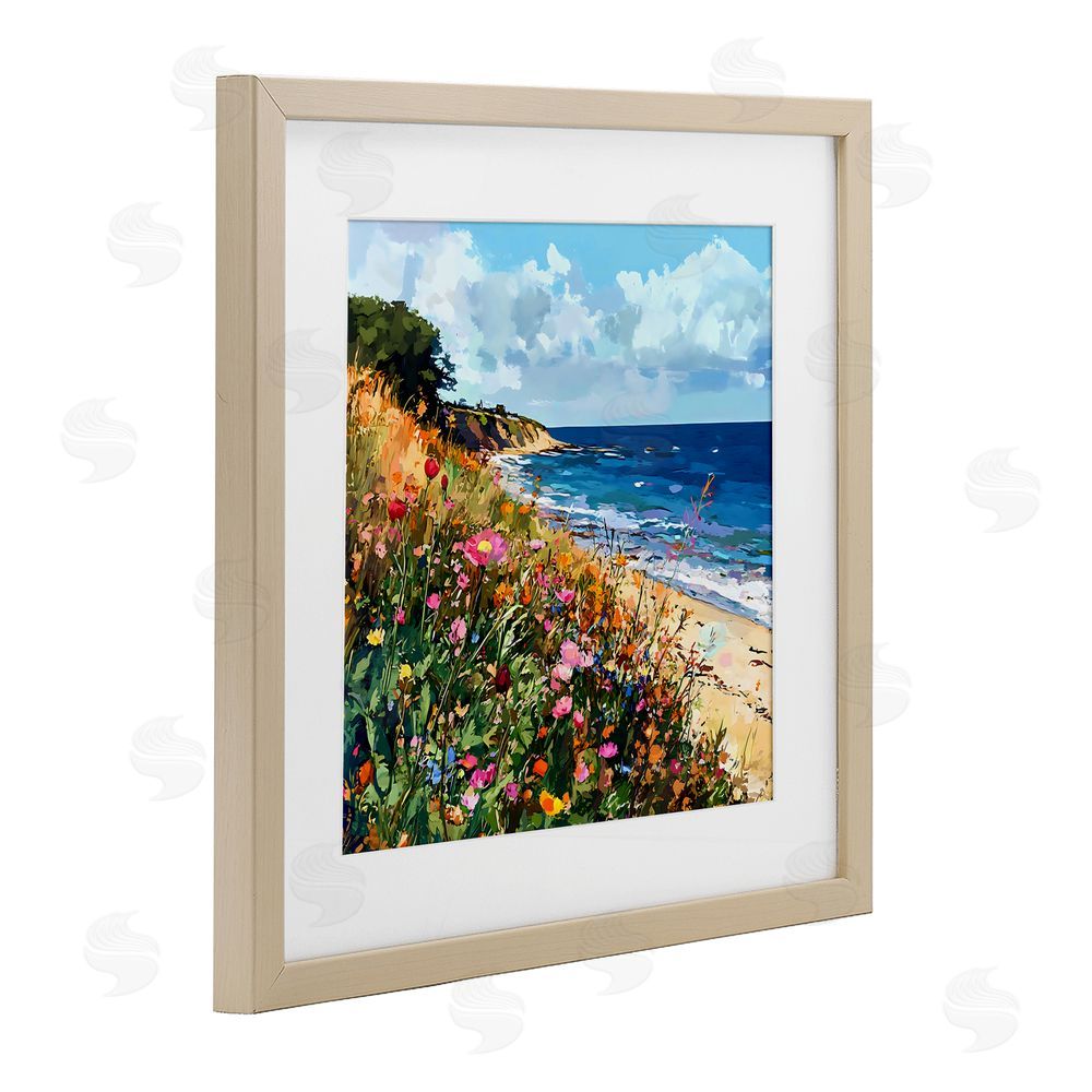 Creative Studio Enchanted Oceanside Meadow Brown Framed Print Under Glass Wall Art