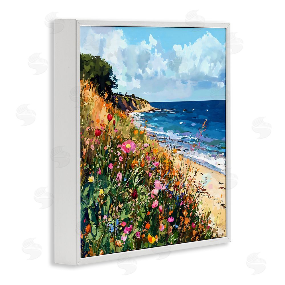 Creative Studio Enchanted Oceanside Meadow White Framed Giclee Wall Art