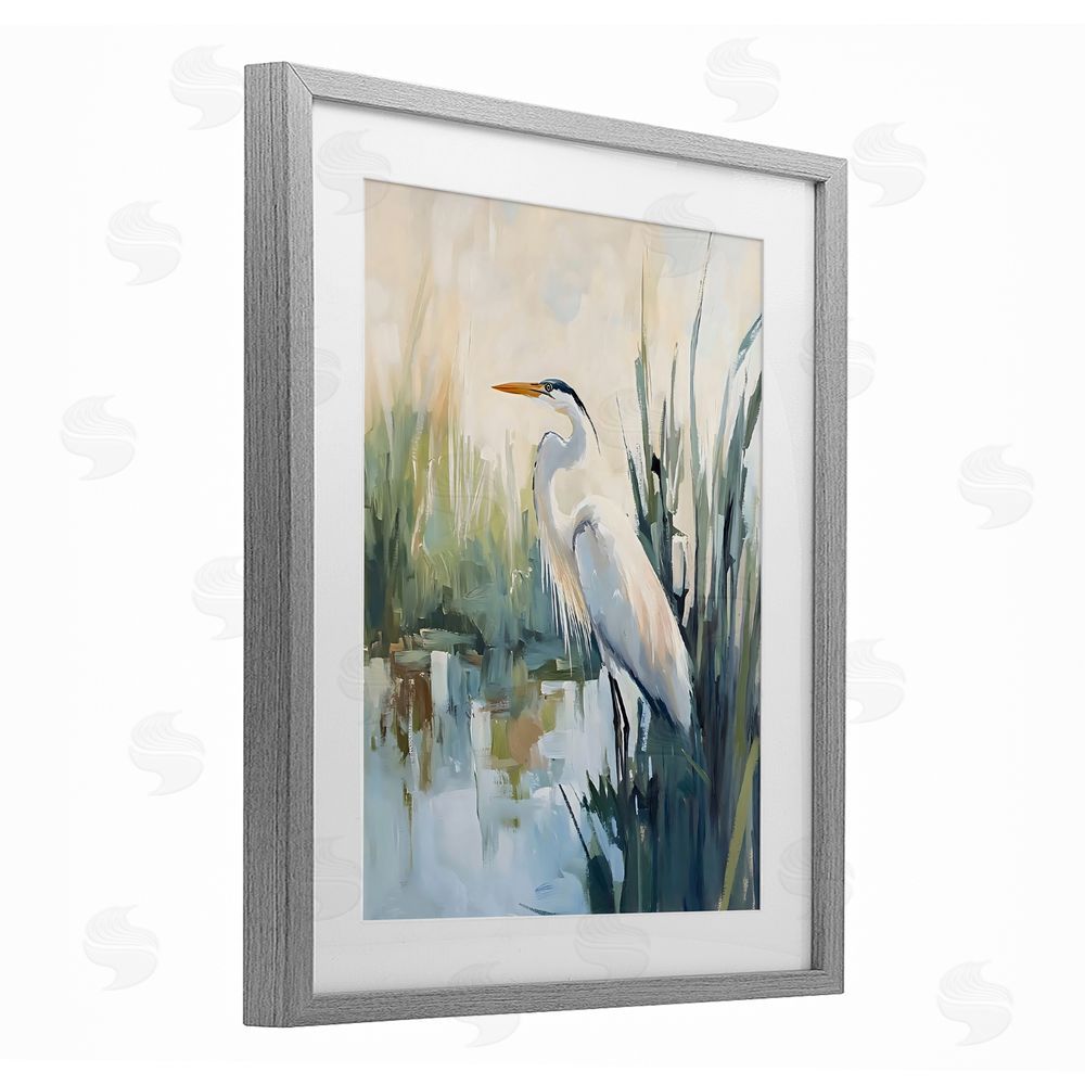 Creative Studio King Of The Marsh Gray Framed Print Under Glass Wall Art