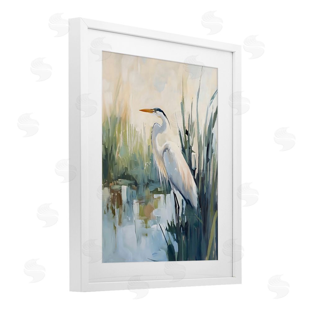 Creative Studio King Of The Marsh White Framed Print Under Glass Wall Art