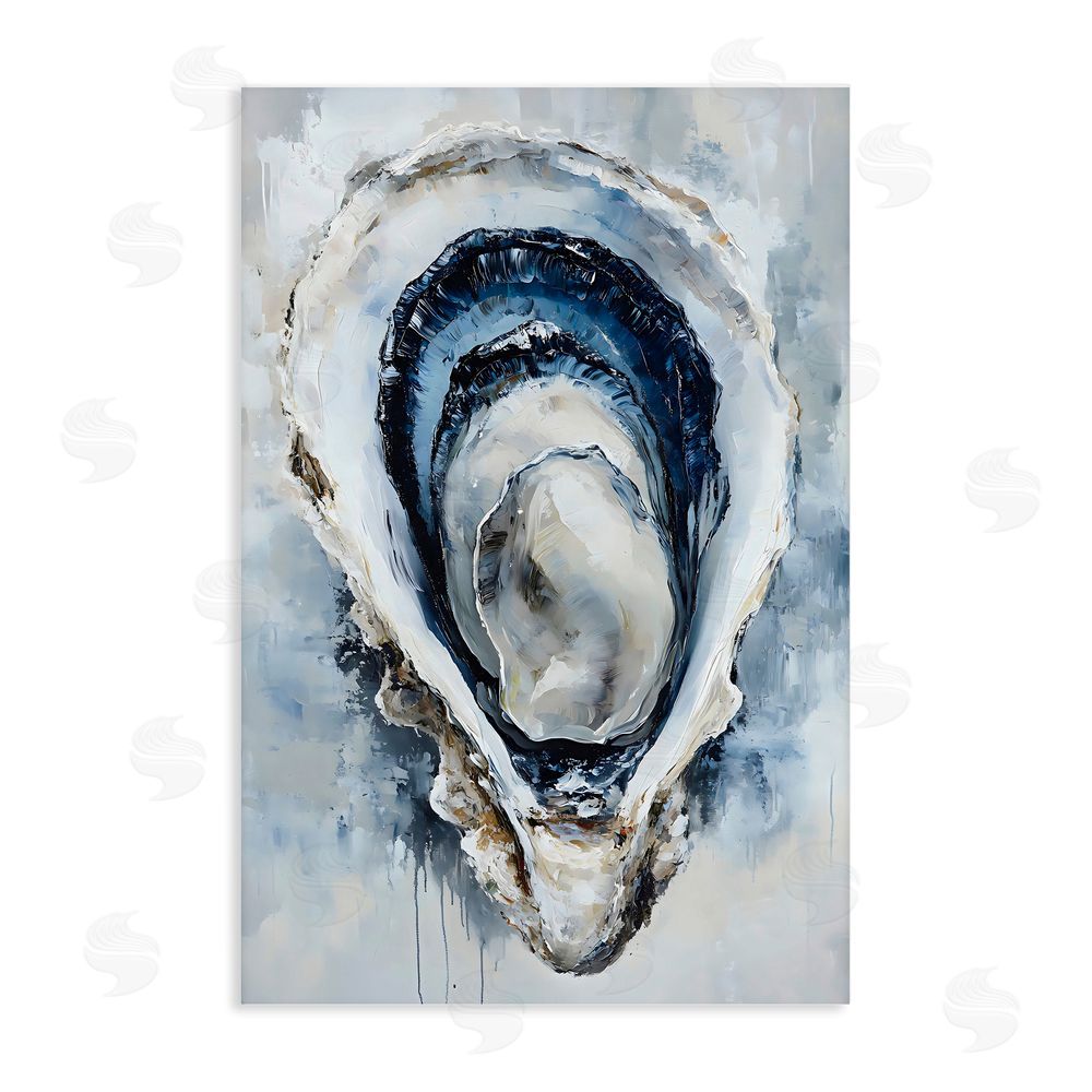 Creative Studio Blue Oyster Shell Interior Stretched Canvas Wall Art Print