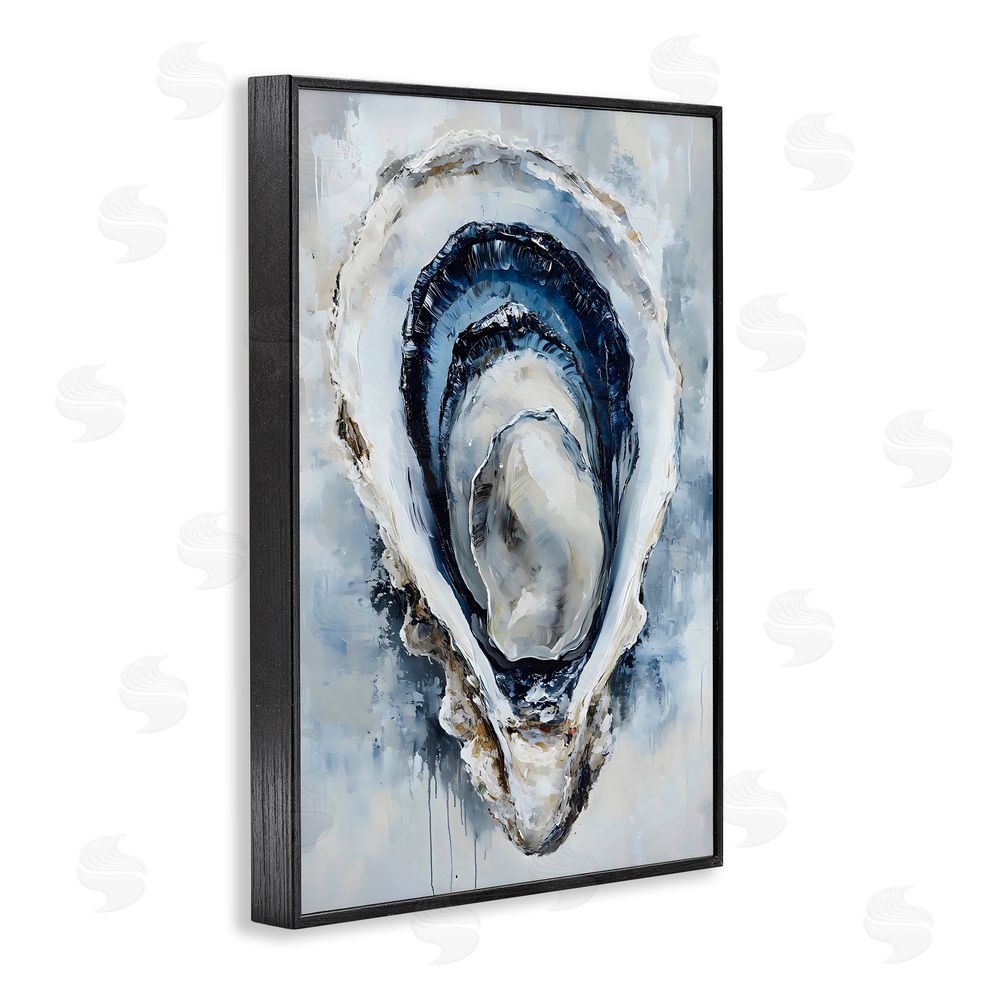 Creative Studio Blue Oyster Shell Interior Black Framed Giclee Wall Art Print