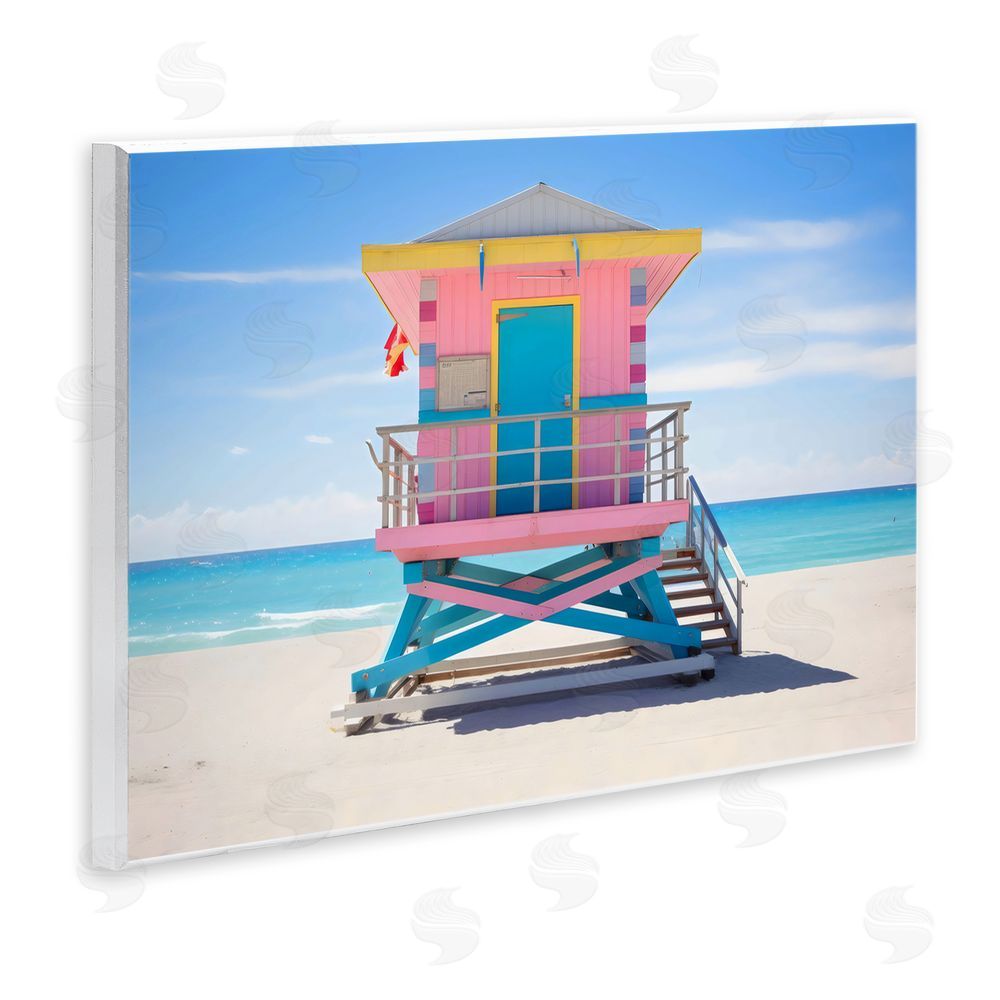 Creative Studio Pastel Lifeguard Hut on Beach Wall Plaque Home Decor Art Print