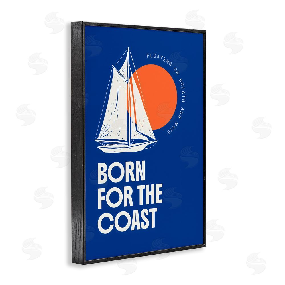 Creative Studio Born For The Coast Black Framed Giclee Wall Art Print