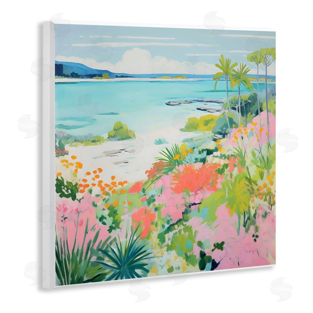 Creative Studio Tropical Coast Blooming Shoreline Wall Plaque Printed Art