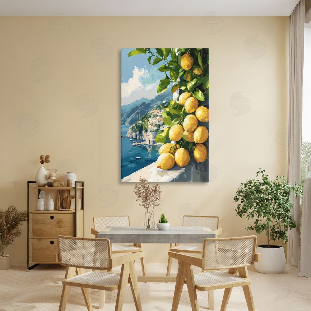 Creative Studio Lemon Terrace Amalfi View Stretched Canvas Wall Art in Room