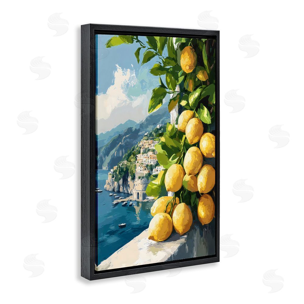 Creative Studio Lemon Terrace Amalfi View Black Floating Framed Canvas Wall Art