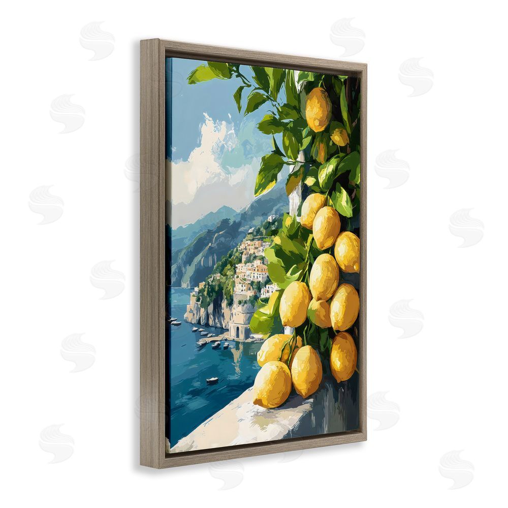 Creative Studio Lemon Terrace Amalfi View Brown Floating Framed Canvas Wall Art