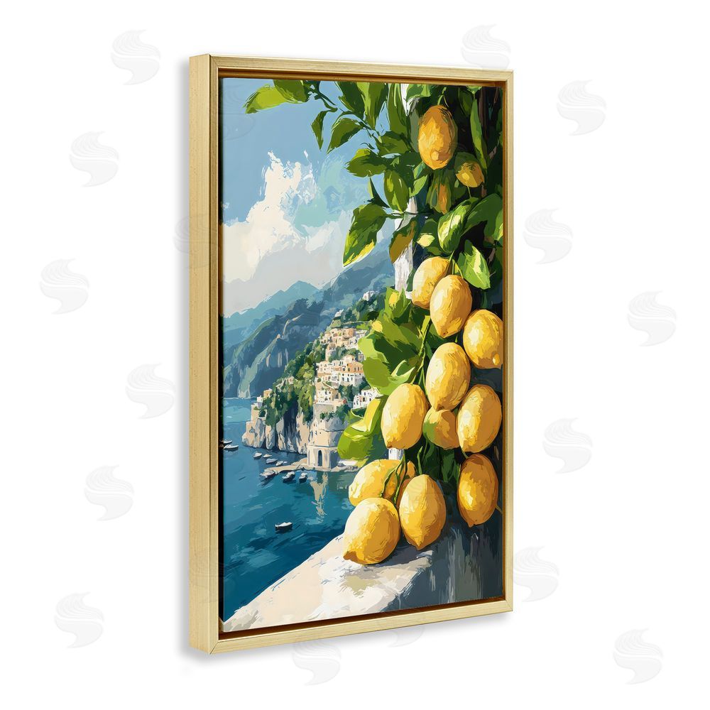 Creative Studio Lemon Terrace Amalfi View Gold Floating Framed Canvas Wall Art