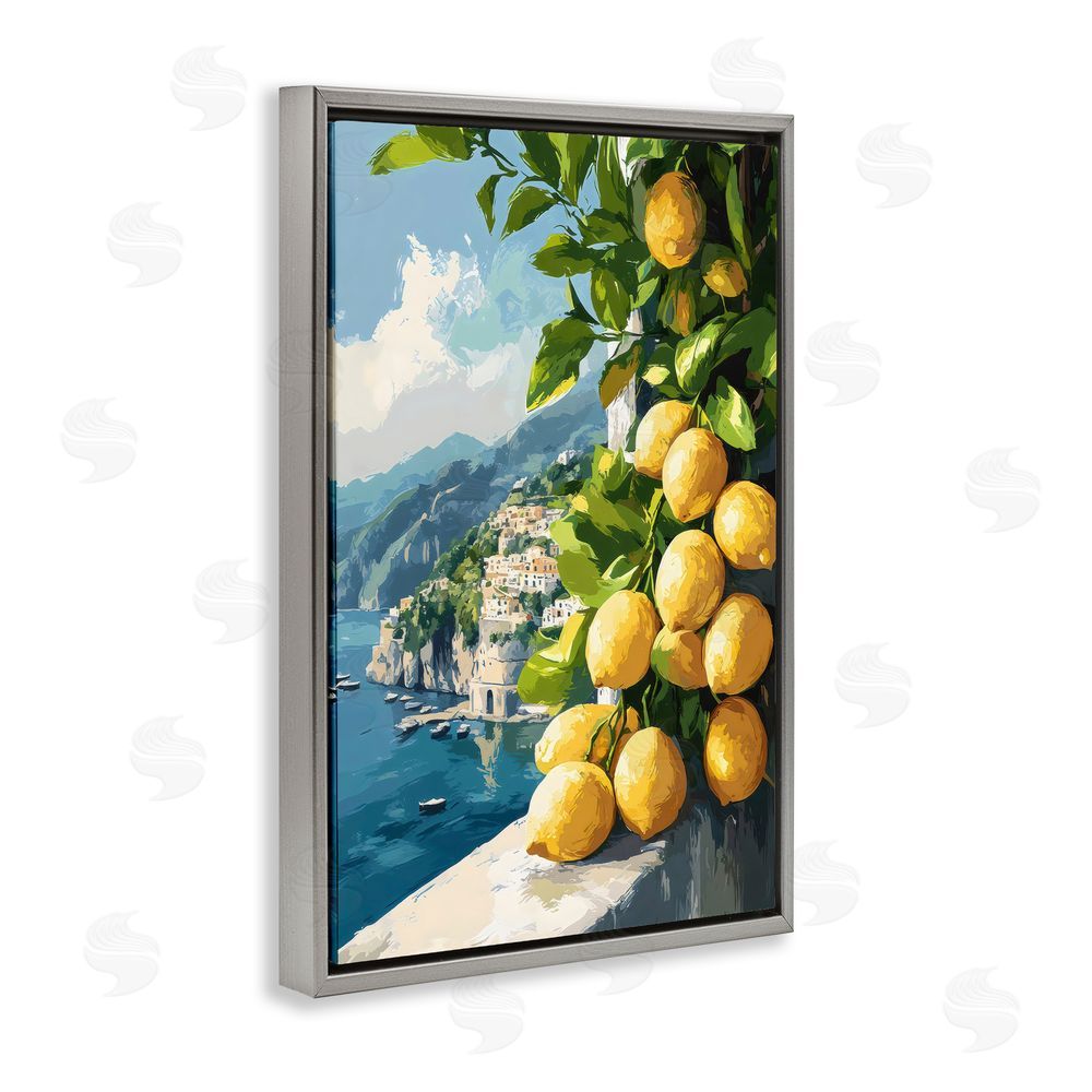 Creative Studio Lemon Terrace Amalfi View Gray Floating Framed Canvas Wall Art