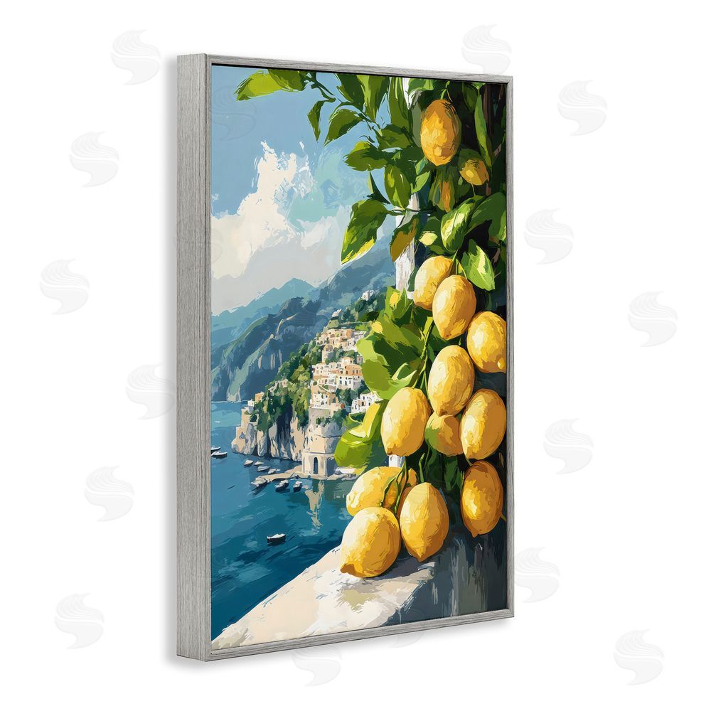 Creative Studio Lemon Terrace Amalfi View Gray Framed Giclee Wall Art