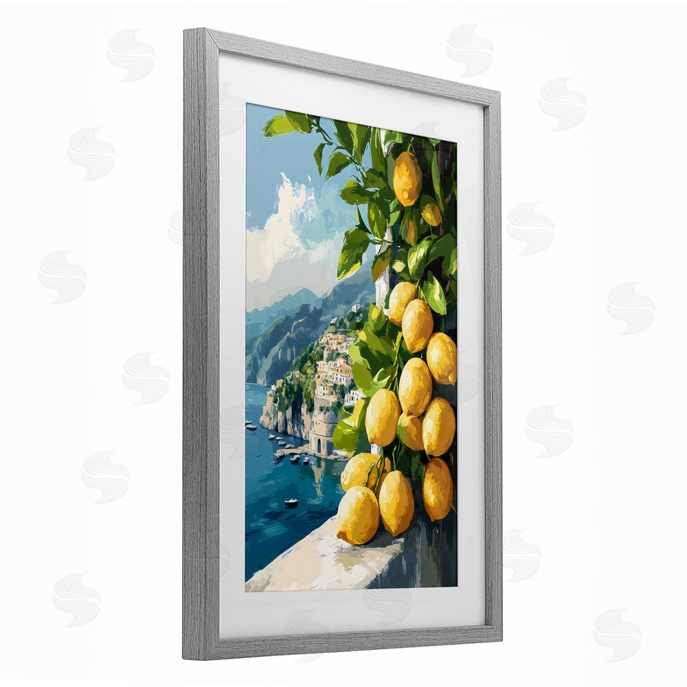 Creative Studio Lemon Terrace Amalfi View Gray Framed Print Under Glass Wall Art