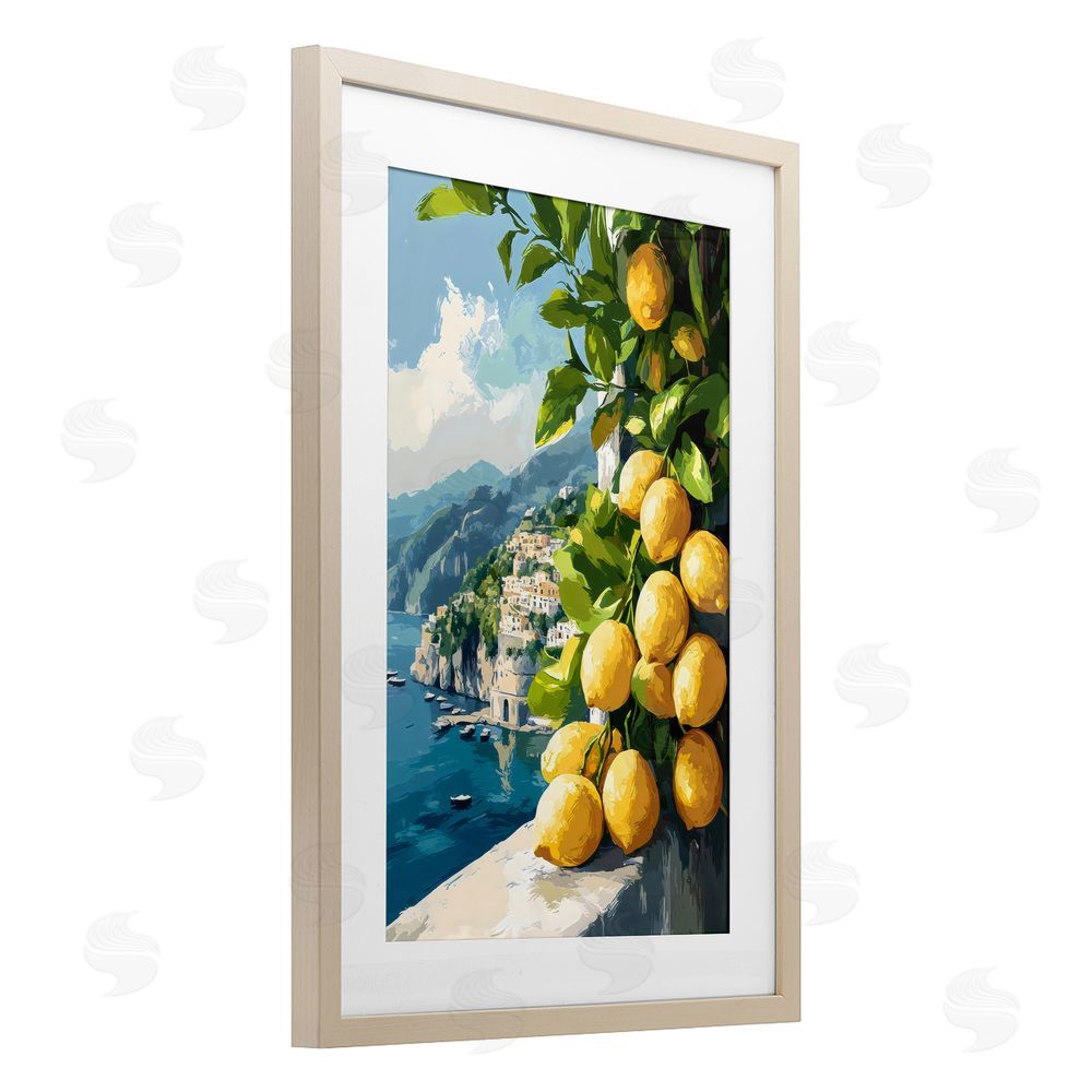Creative Studio Lemon Terrace Amalfi View Brown Framed Print Under Glass Wall Art