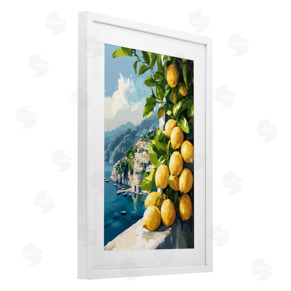 Creative Studio Lemon Terrace Amalfi View White Framed Print Under Glass Wall Art