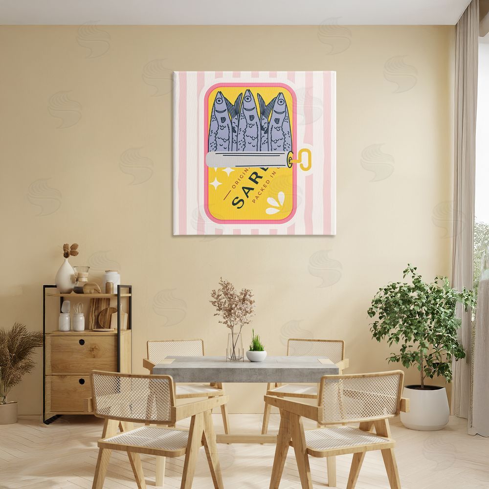 Creative Studio Yellow Sardine Tin Stretched Canvas on Wall