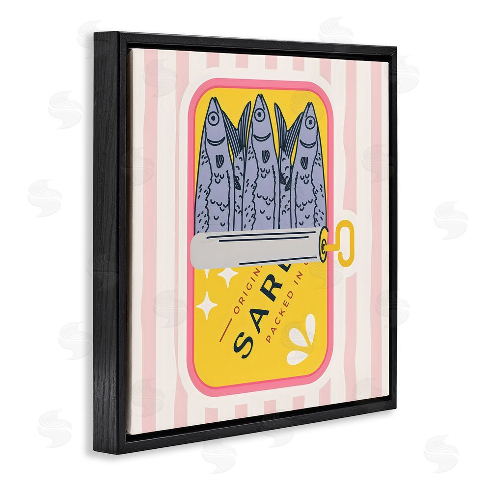 Creative Studio Yellow Sardine Tin Black Floating Framed Canvas Wall Art Print