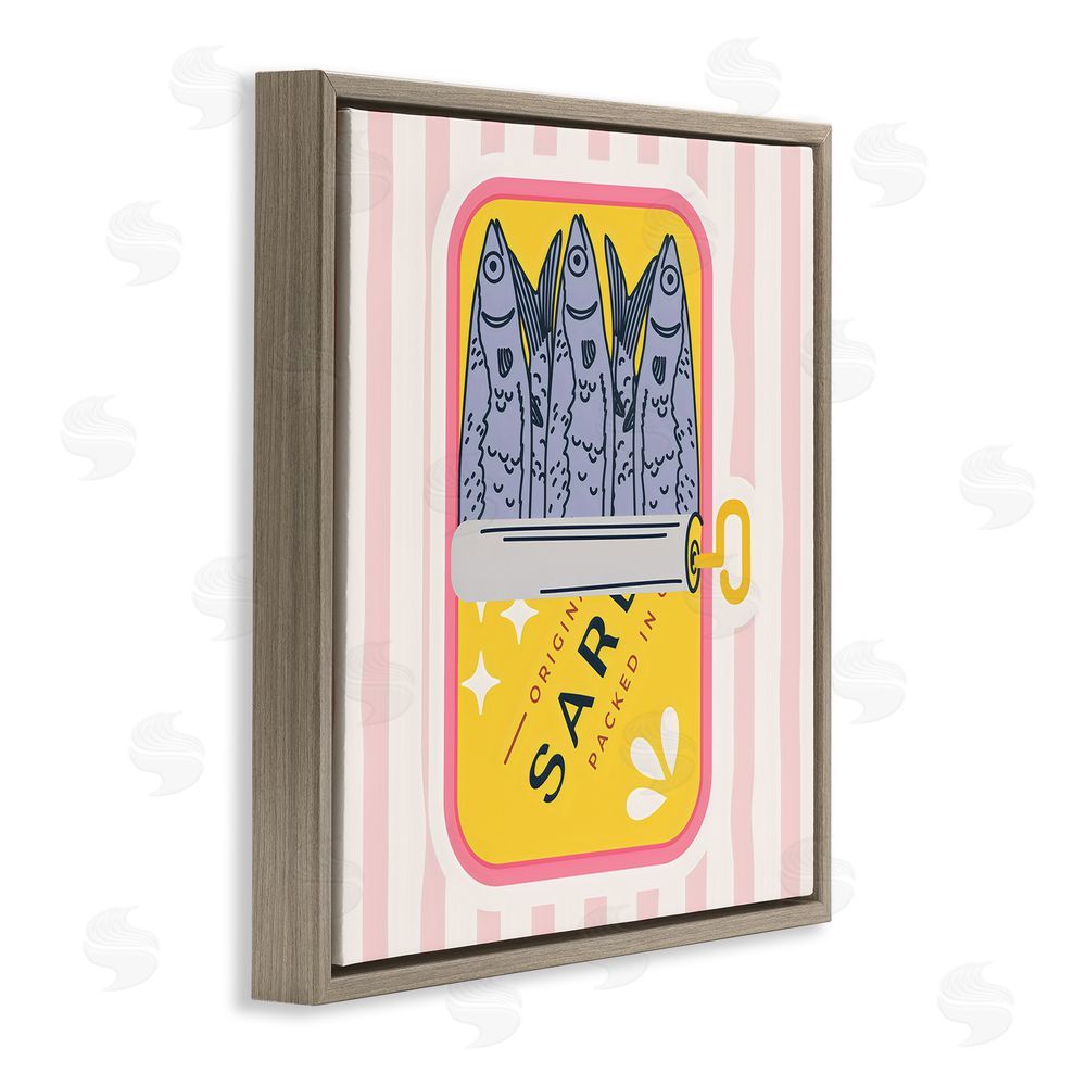Creative Studio Yellow Sardine Tin Brown Floating Framed Canvas Wall Art Print