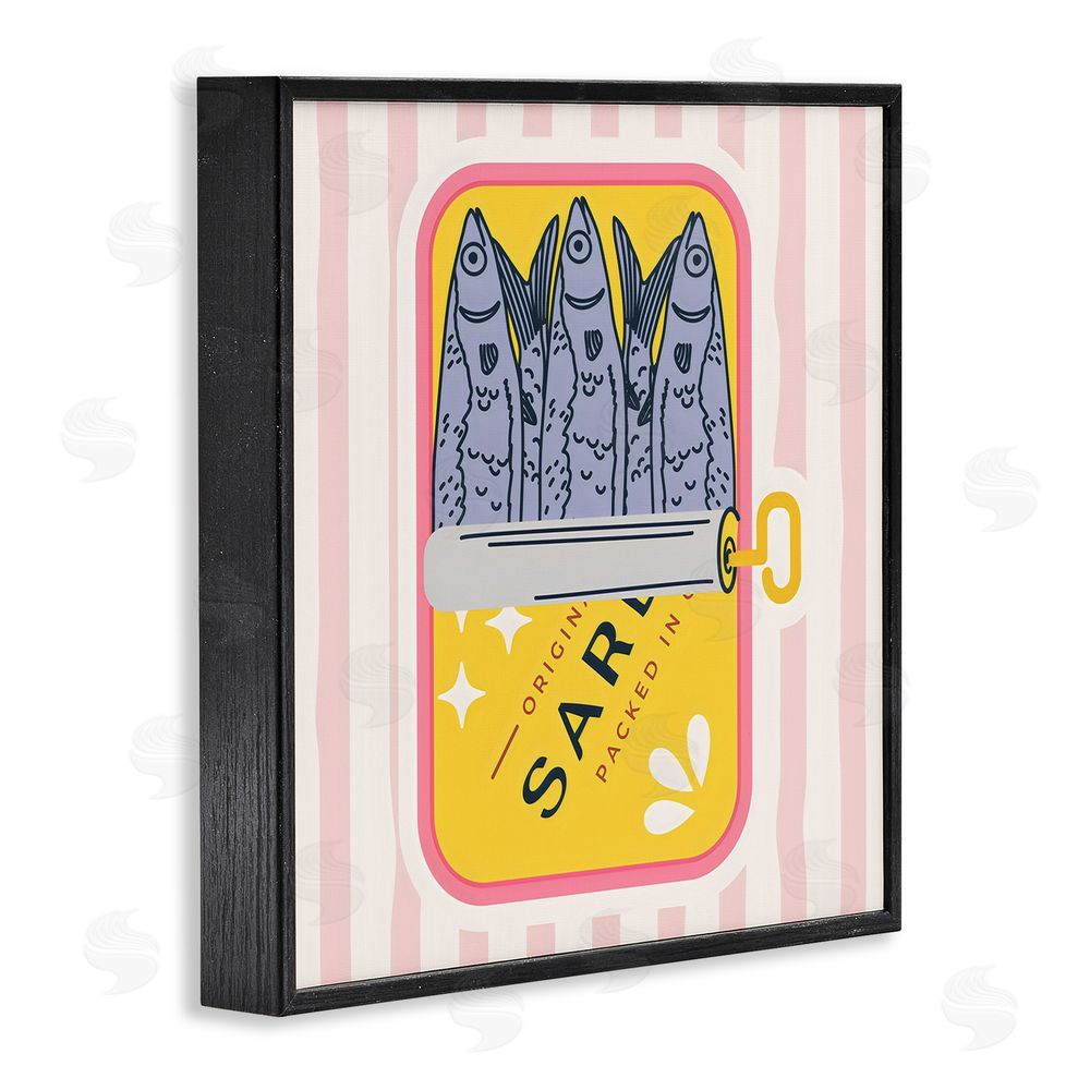 Creative Studio Yellow Sardine Tin Black Framed Giclee Wall Art Print