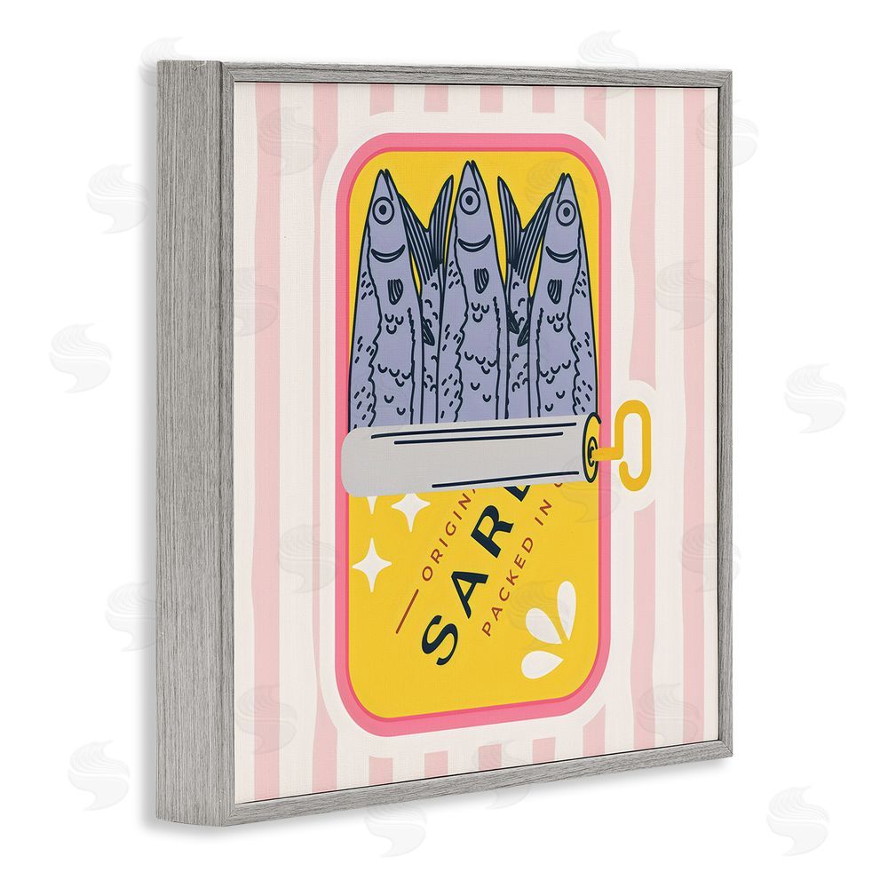 Creative Studio Yellow Sardine Tin Gray Framed Giclee Wall Art Print