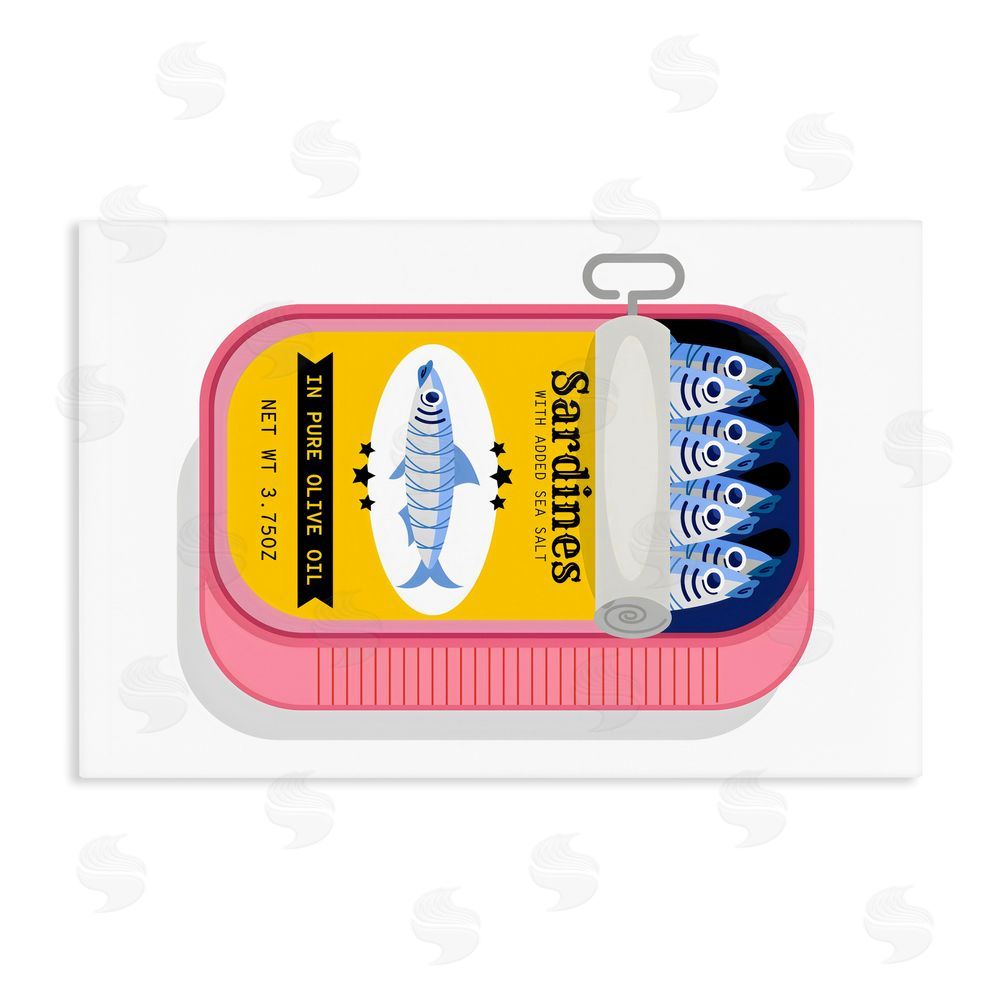 Creative Studio Retro Can of Sardines Stretched Canvas Wall Art