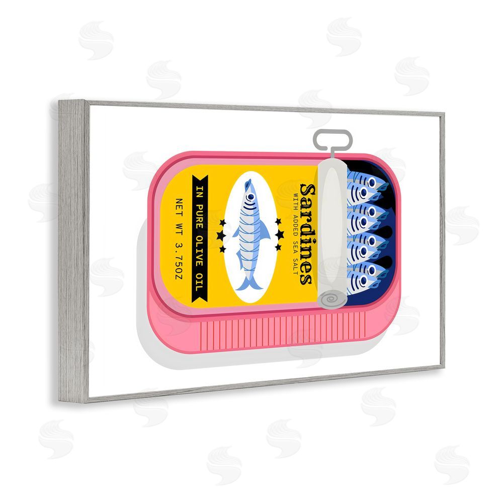 Creative Studio Retro Can of Sardines Gray Framed Giclee Wall Art
