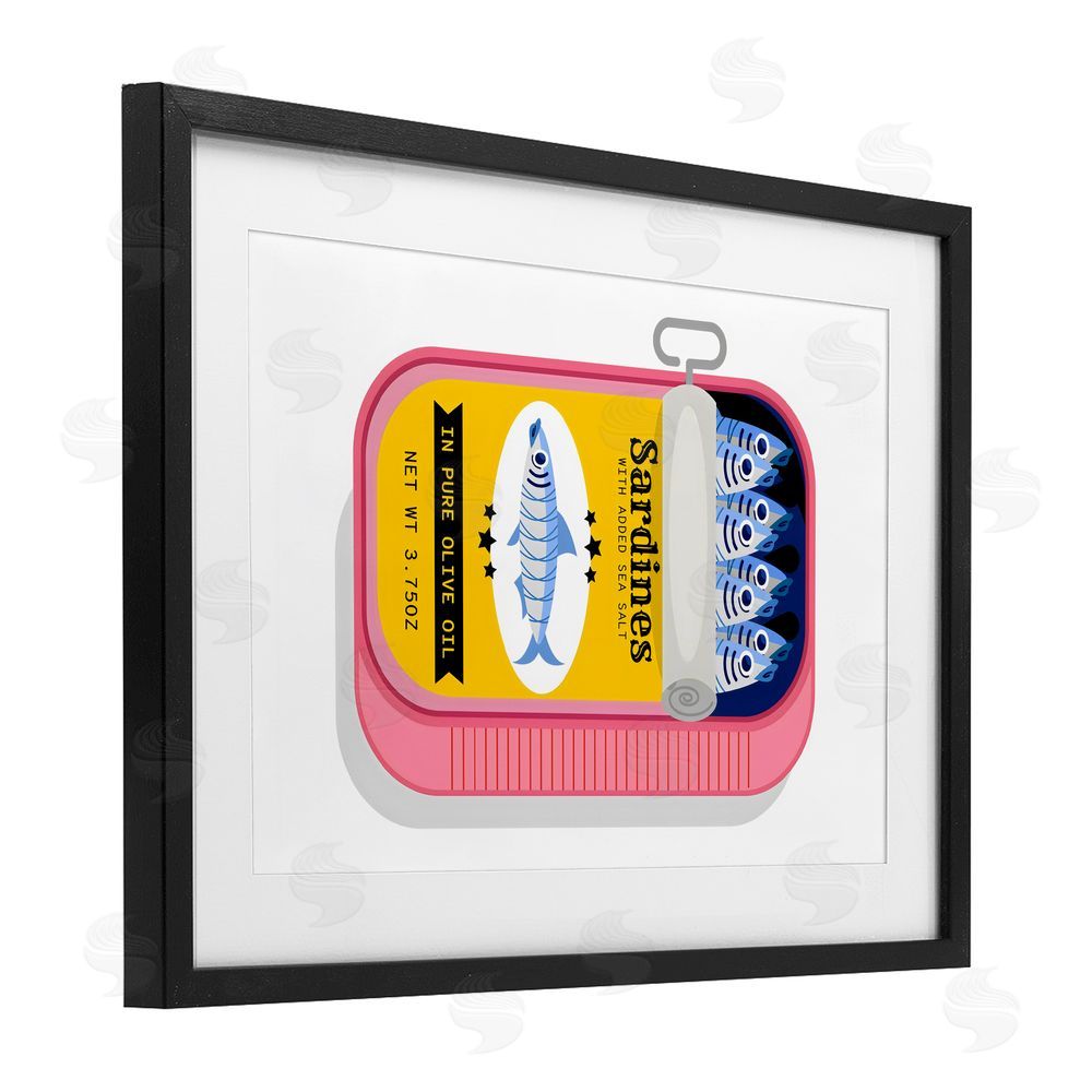 Creative Studio Retro Can of Sardines Black Framed Print Under Glass Wall Art